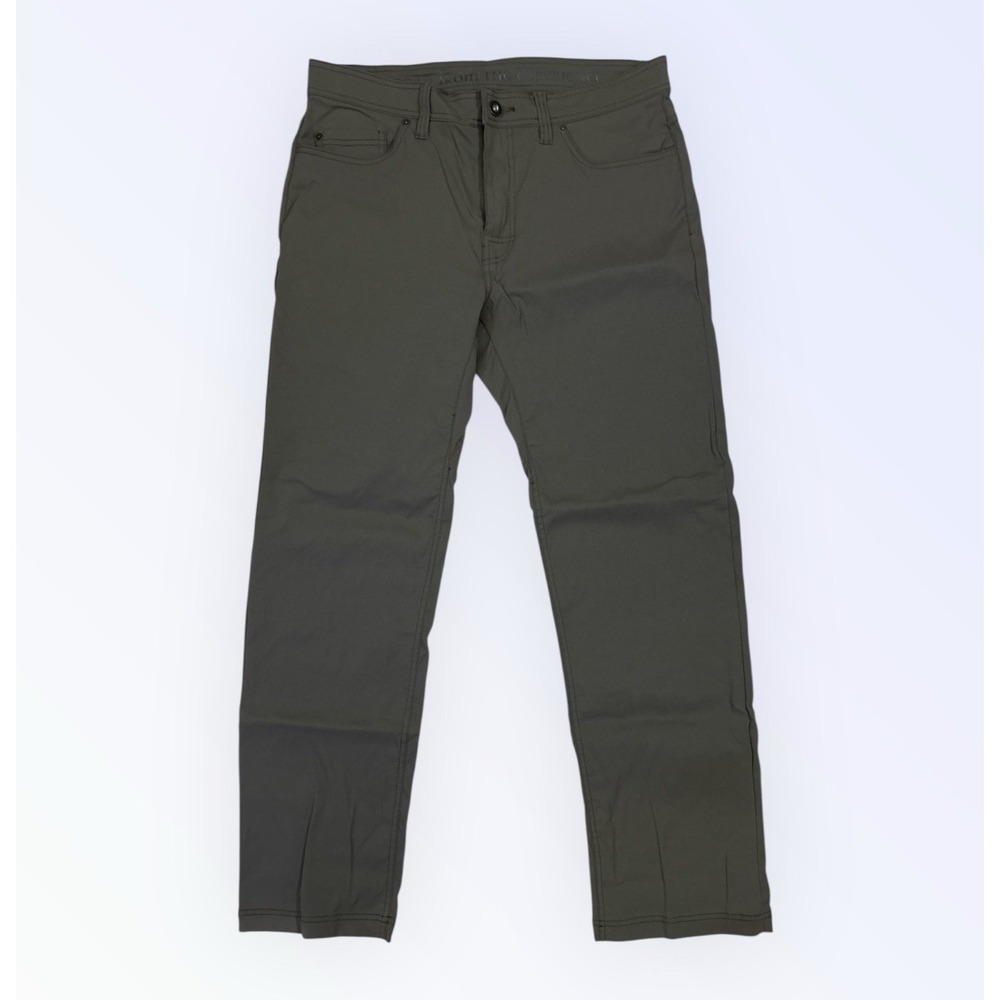 PRANA BRION PANTS MENS 34 BROWN SLIM STRAIGHT